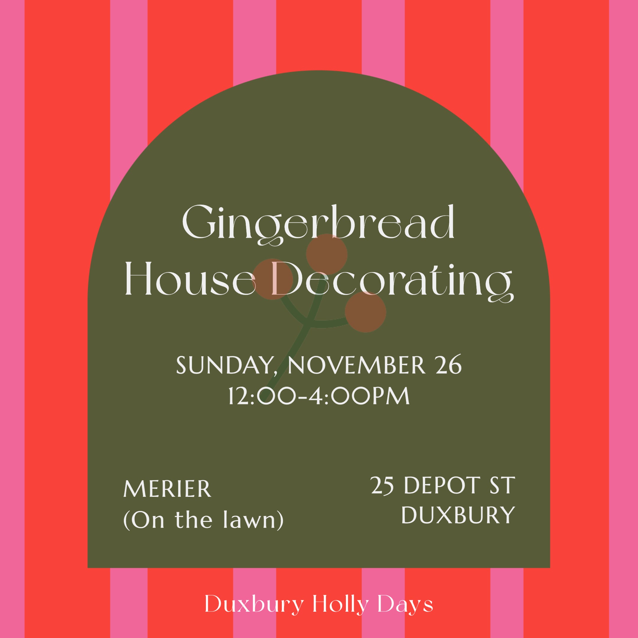 Gingerbread House Decorating for Duxbury Holly Days