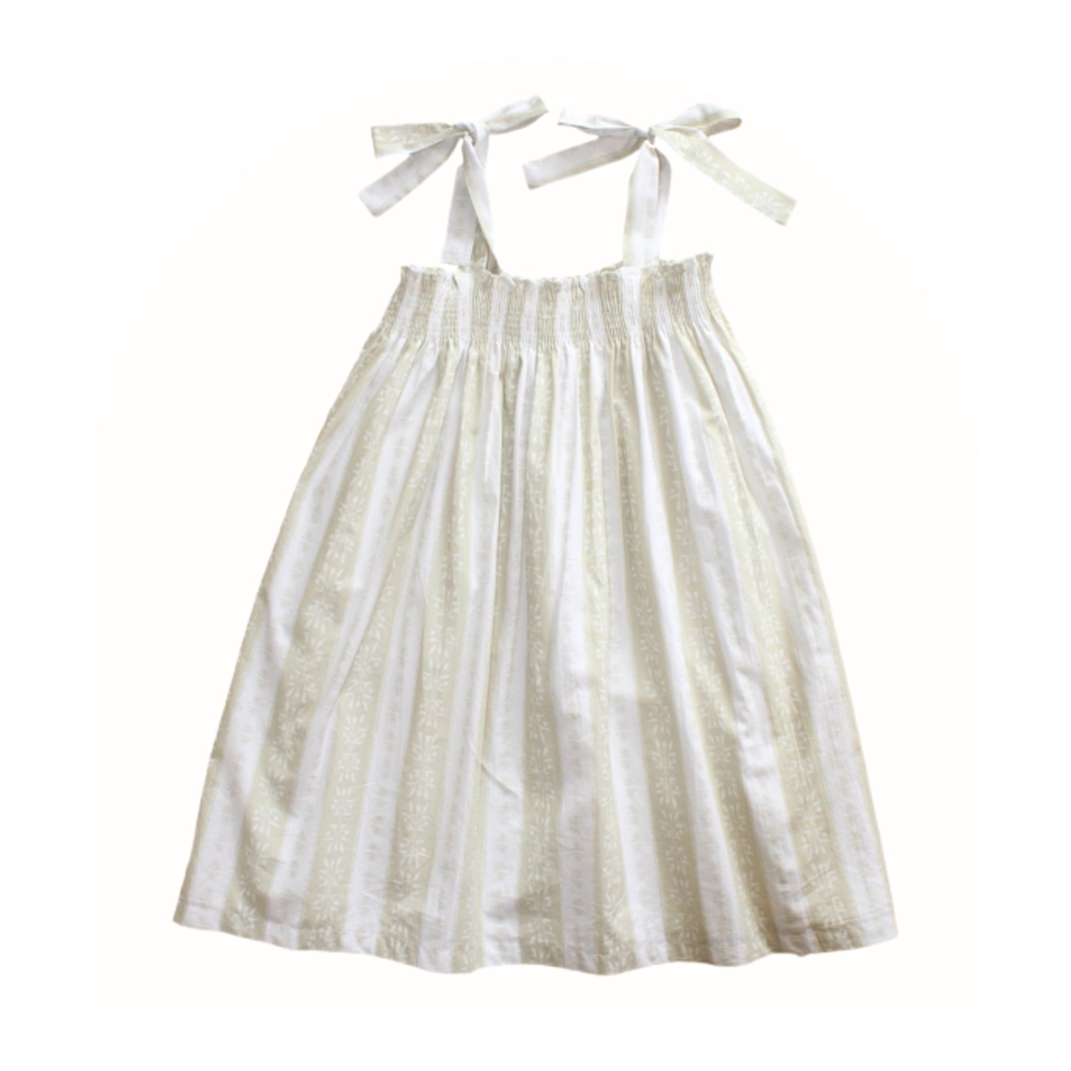 Smocked Dress in Vintage Stripe