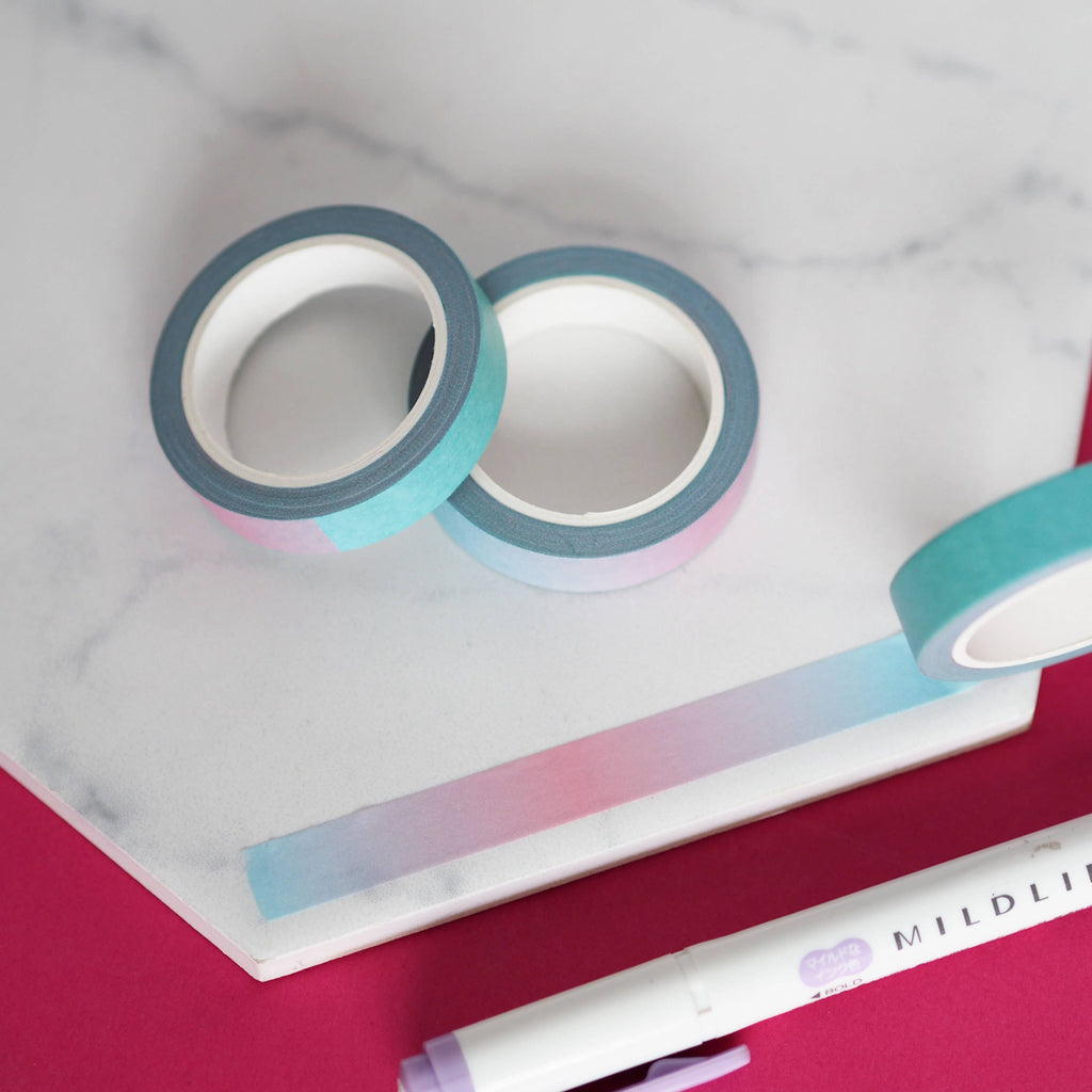 Cool Blue Ombre Gradient Washi Tape