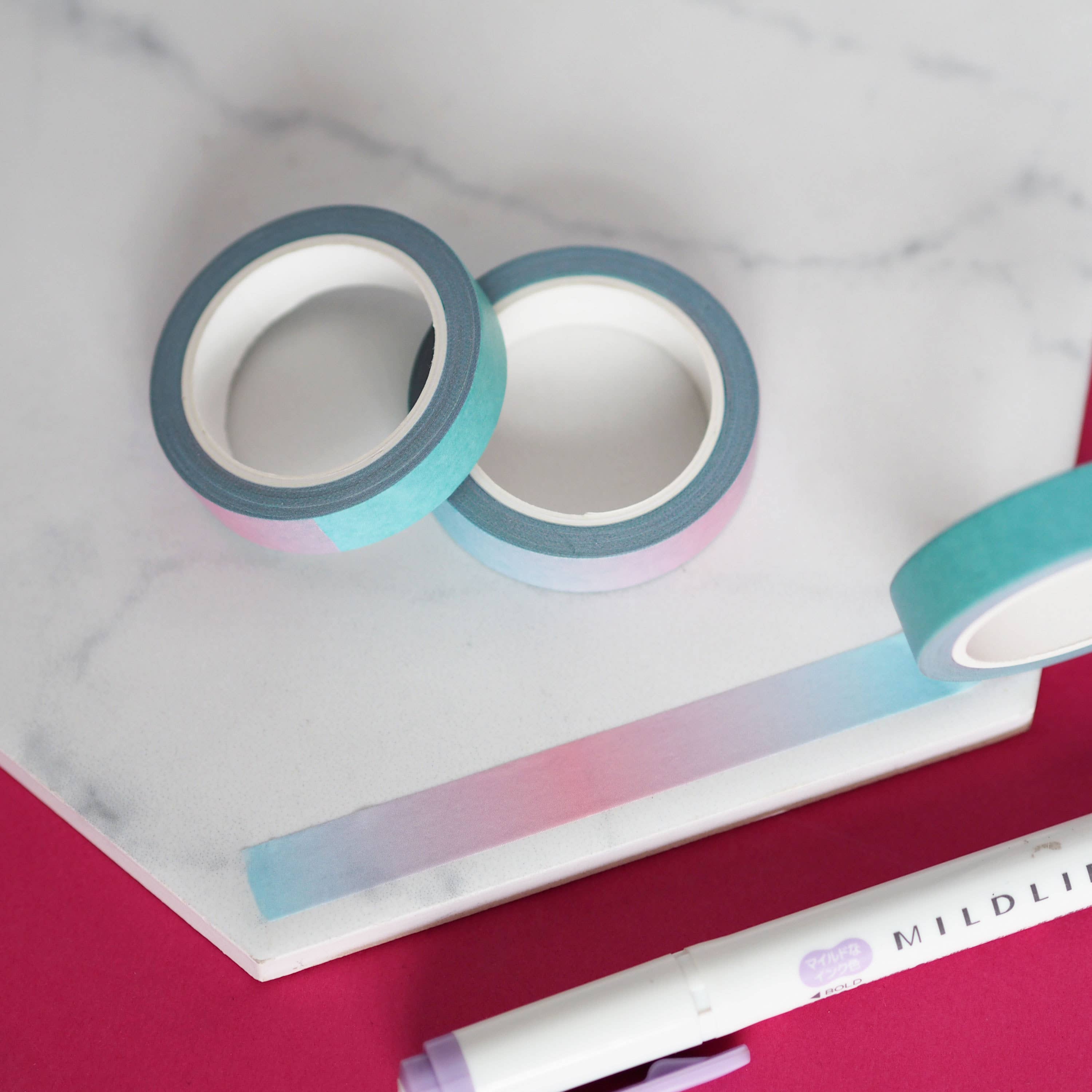 Cool Blue Ombre Gradient Washi Tape