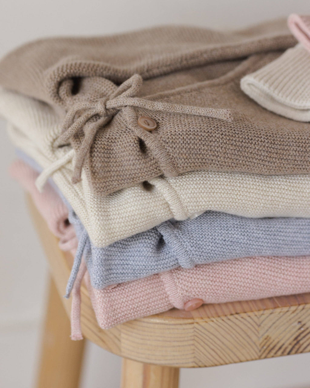 Wrap Knit Footie | Heathered Dusty Blue