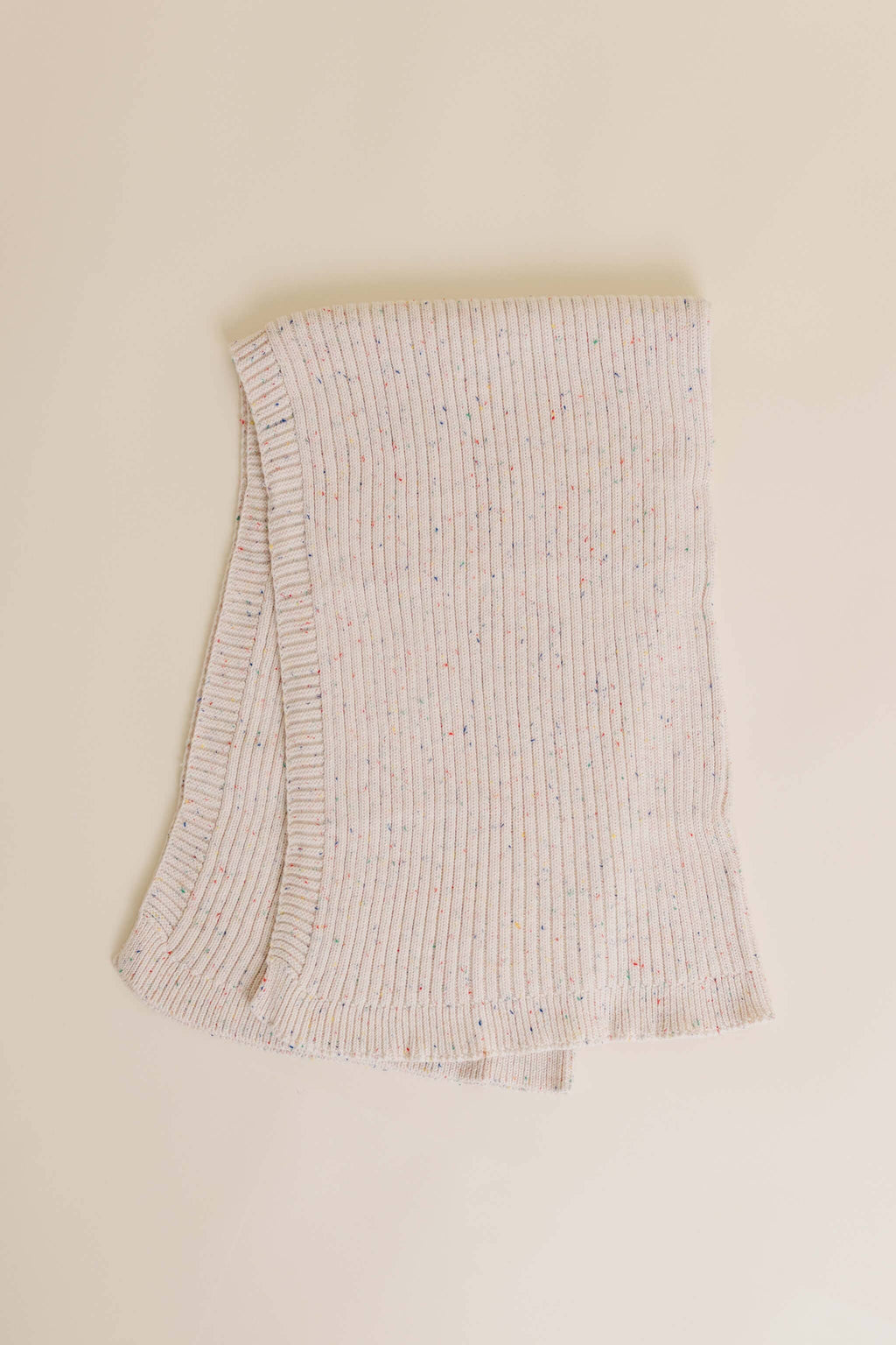 Sprinkle Knit Ribbed Blanket - Oat