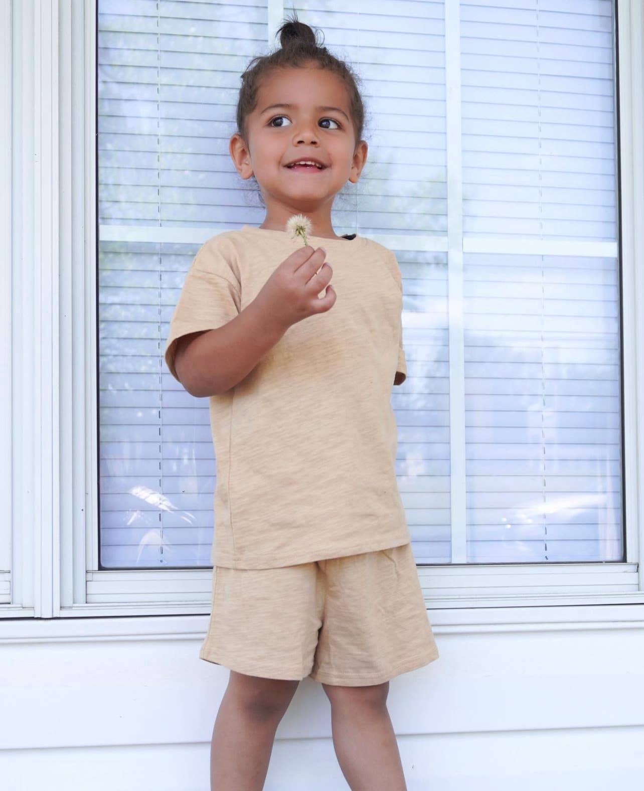 Organic Short Sleeve Kids Lounge Set - Copper