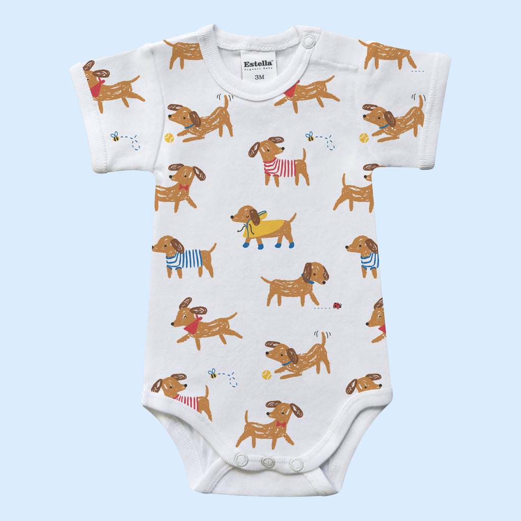 Playful Puppies Organic Baby Bodysuit