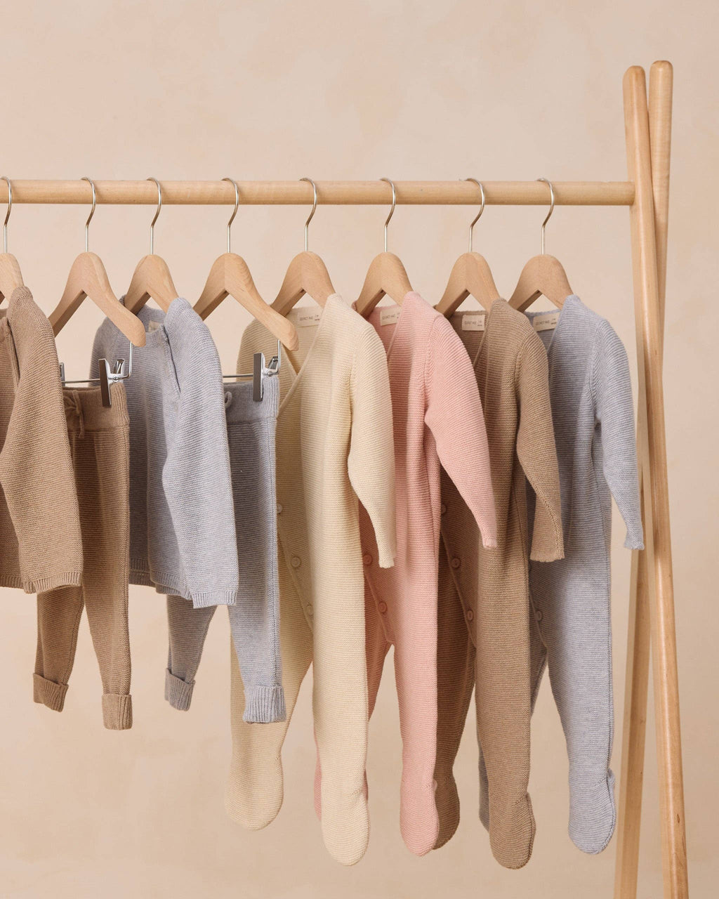 Wrap Knit Footie | Heathered Dusty Blue