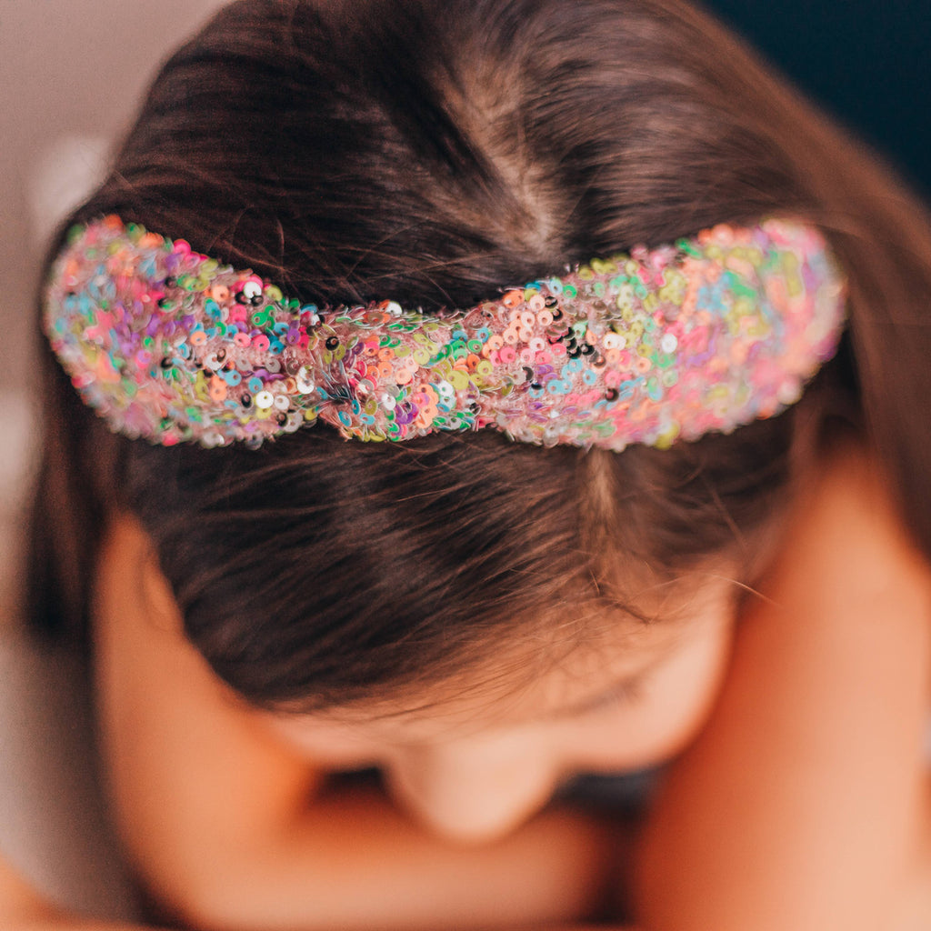 Knot Headband - Rainbow Sequin | Purple