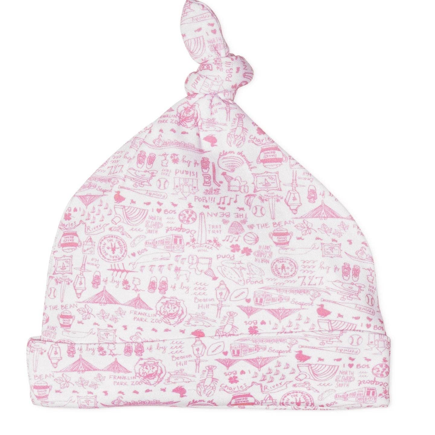 Boston Knotted Baby Hat - Strawberry Ice Cream Pink