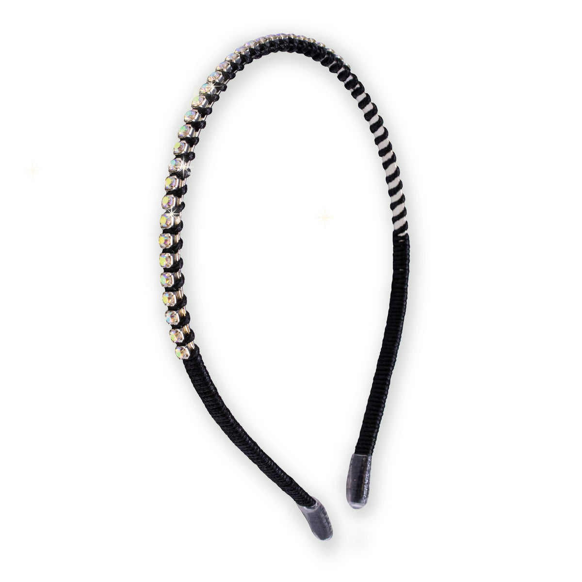 Thin Rhinestone Headband | Black