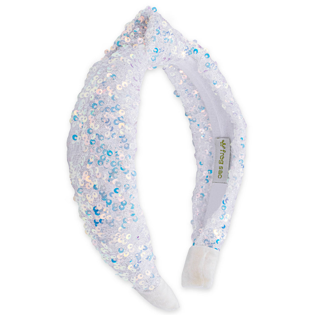 Knot Headband - Sequin | White