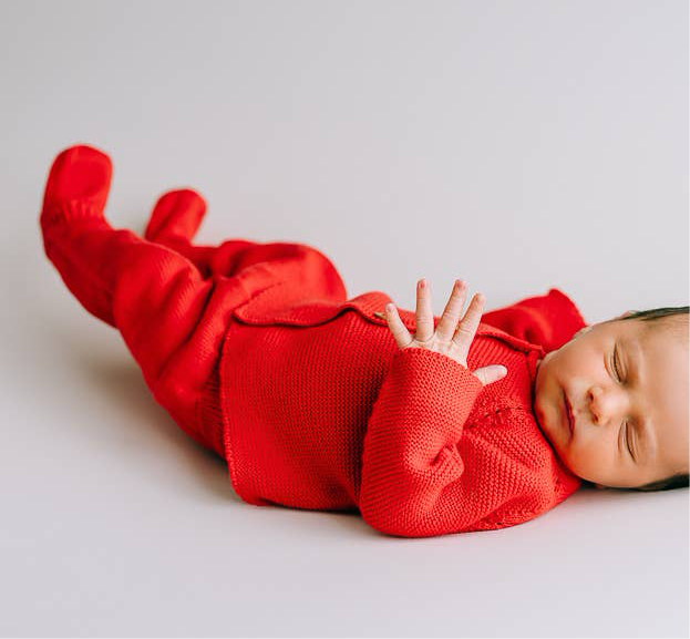 Baby Sweater and Pants Set in Red