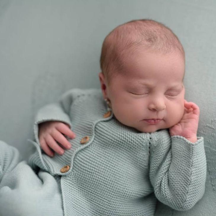 Baby Sweater and Pants Set in Mint