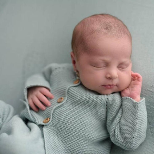Baby Sweater and Pants Set in Mint