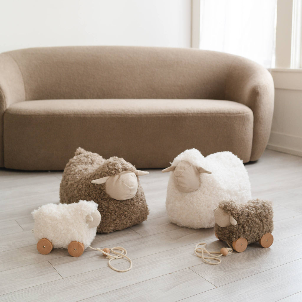 Button Pull-along Sheep | Taupe