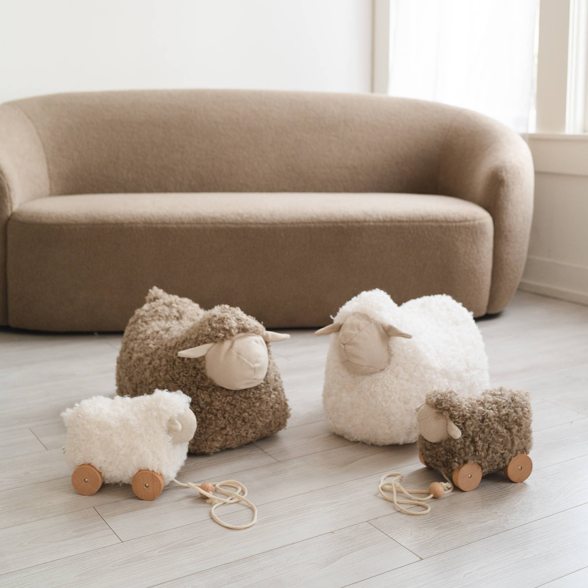 Button Pull-along Sheep | Taupe