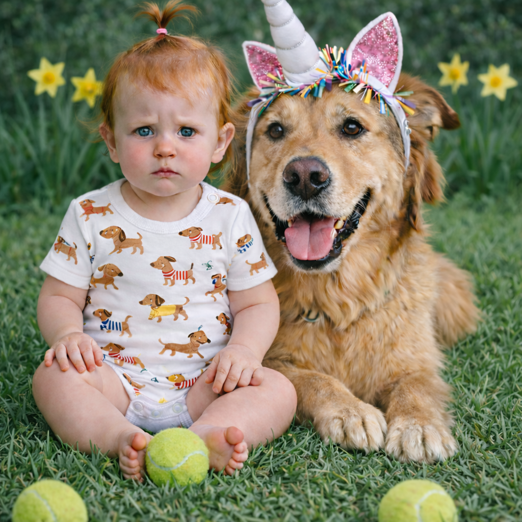 Playful Puppies Organic Baby Bodysuit