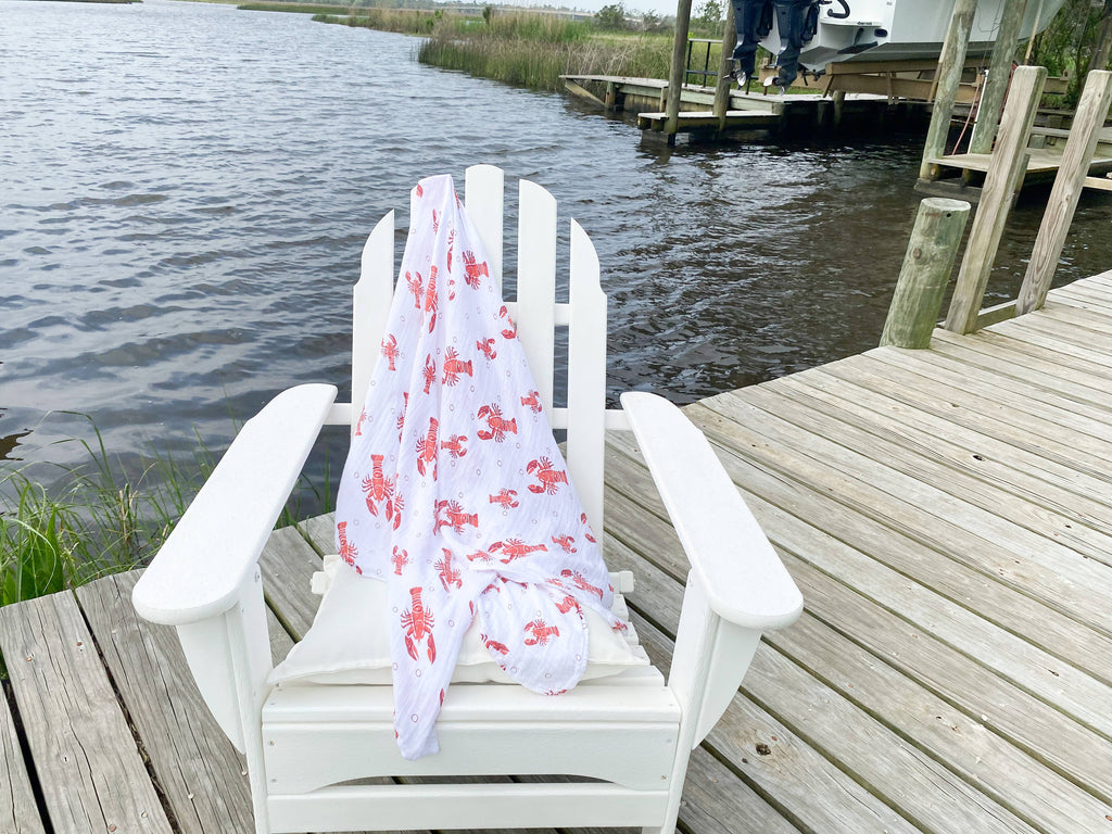 Heads or Tails Lobster Swaddle Blanket