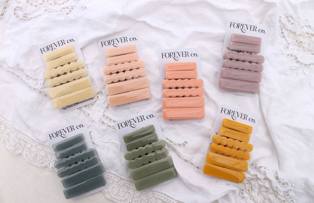 Mini Hair Clips - Sage