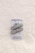 Hair Clips - Silver Rainbow