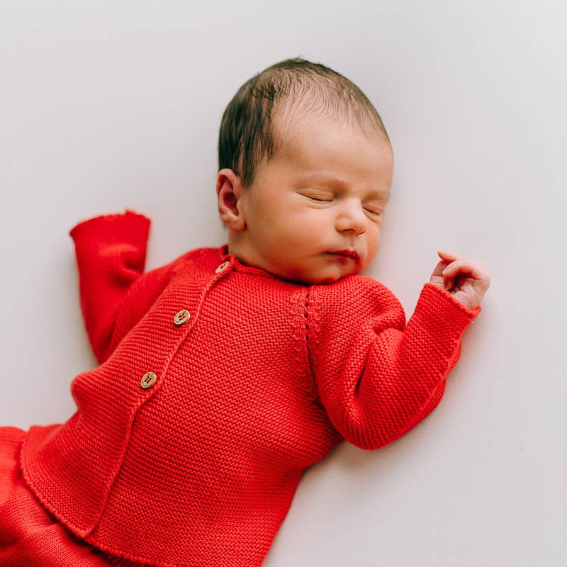 Baby Sweater and Pants Set in Red