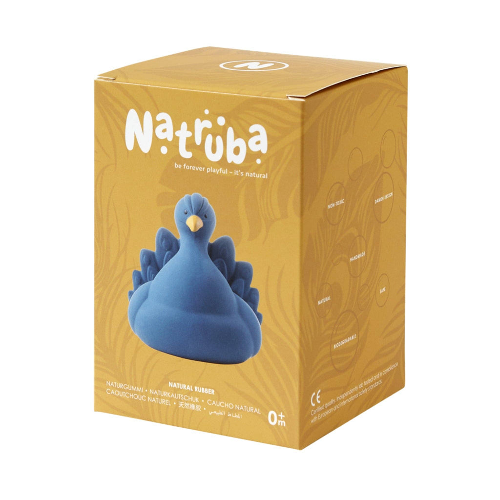 Natural rubber Bathtoy Peacock - Blue
