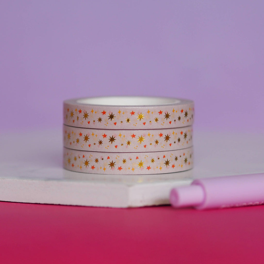 Pale Gold Foil Star Washi Tape