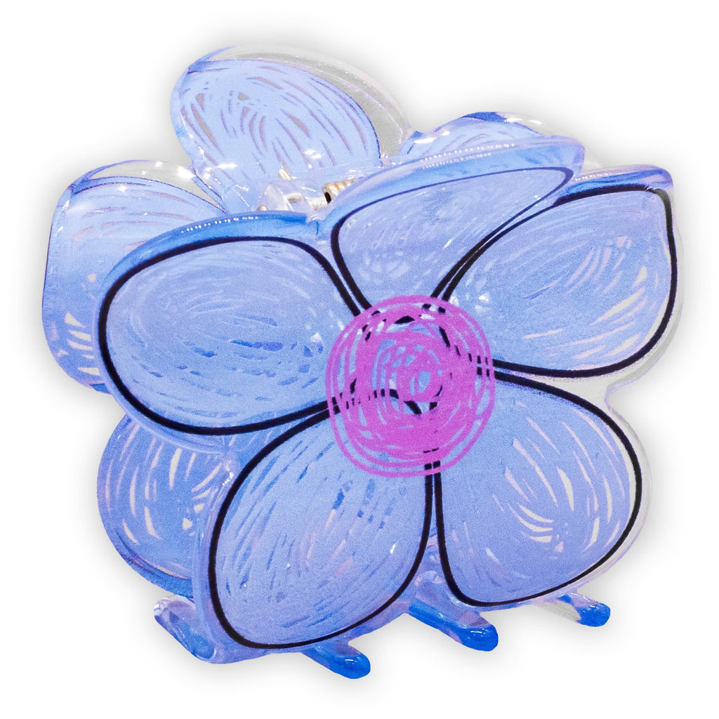 Blue Flower Hair Claw Clip