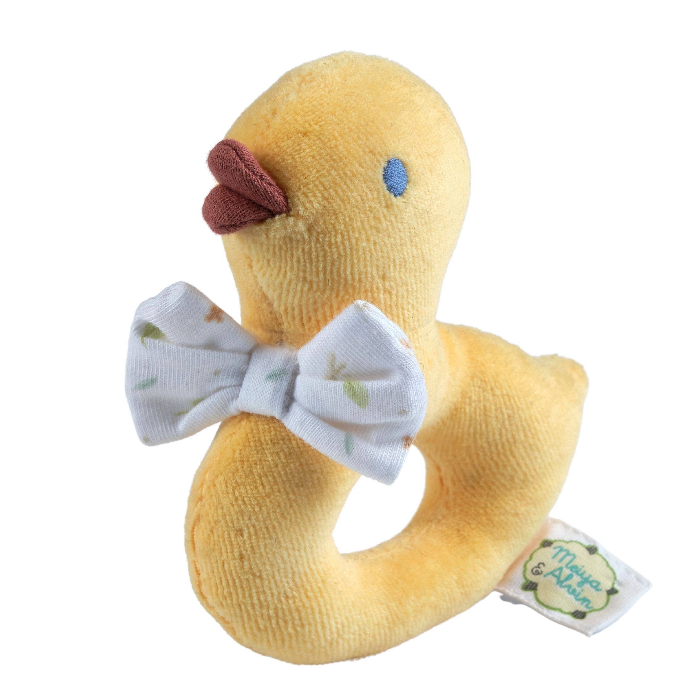Tara the Duck Organic Fabric Rattle