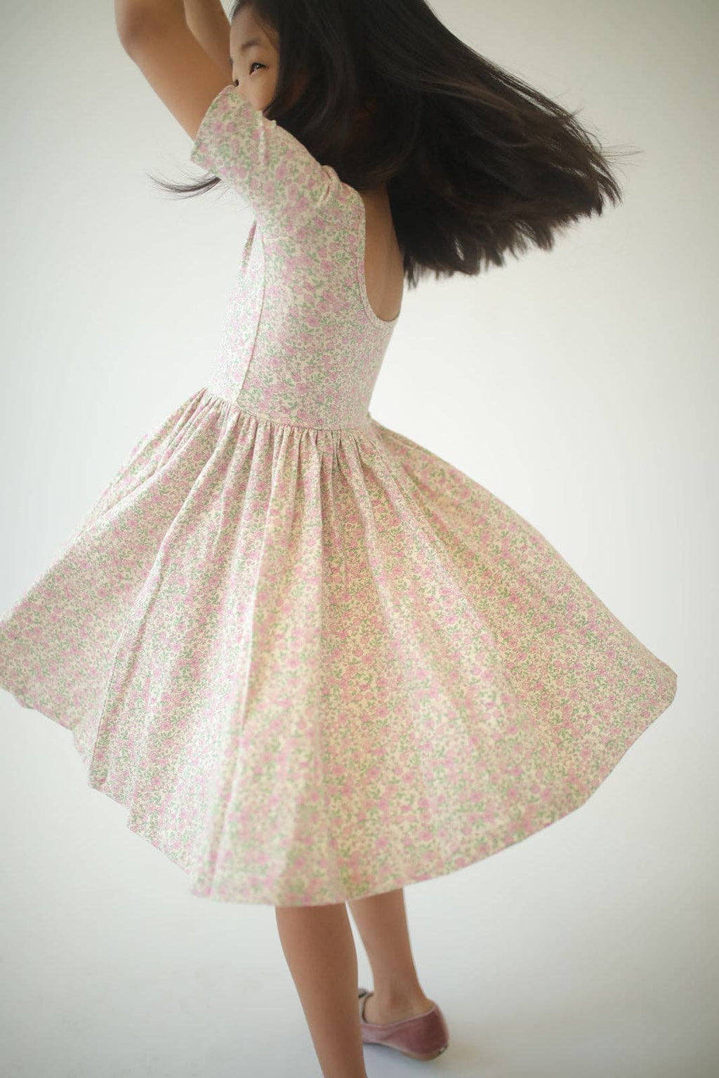 Short Sleeve Twirl Dress | Bella Pink Floral