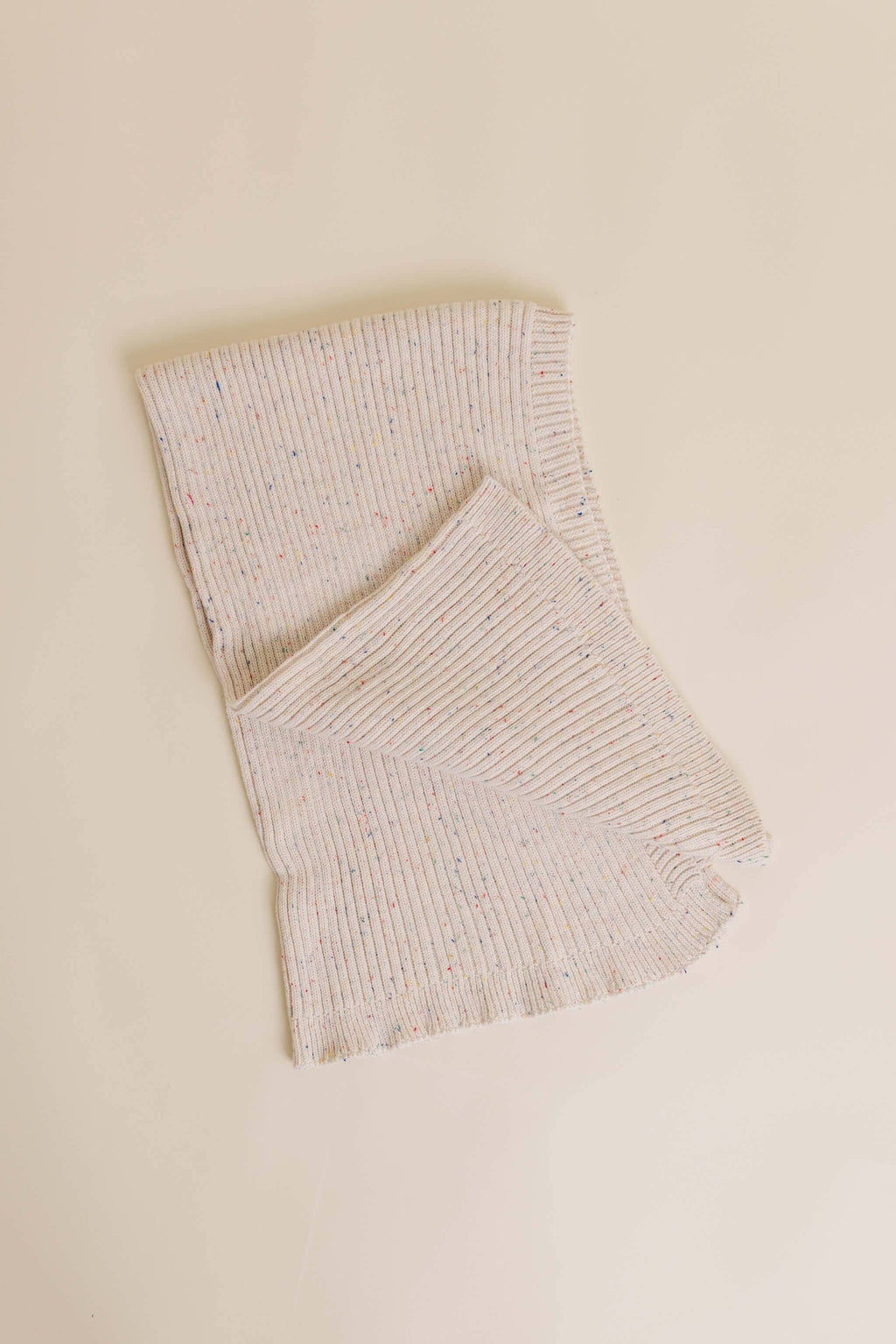 Sprinkle Knit Ribbed Blanket - Oat