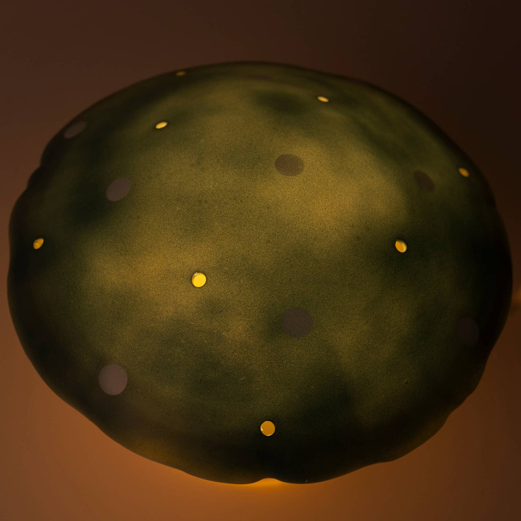 Medium Natural Teal Mushroom w/ Plug