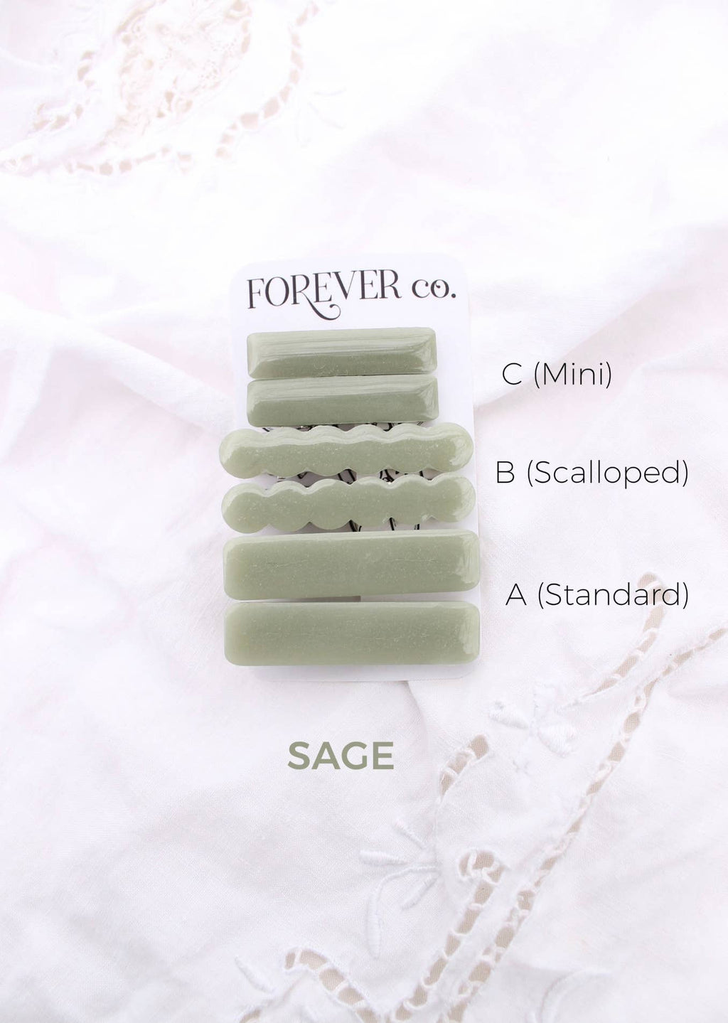 Mini Hair Clips - Sage