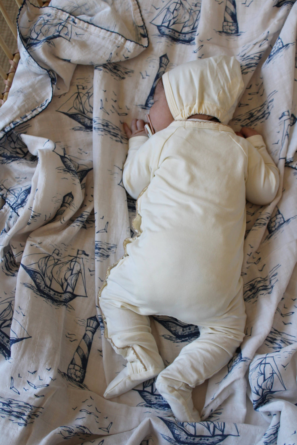 Nautical Sailor Dream Muslin Blanket