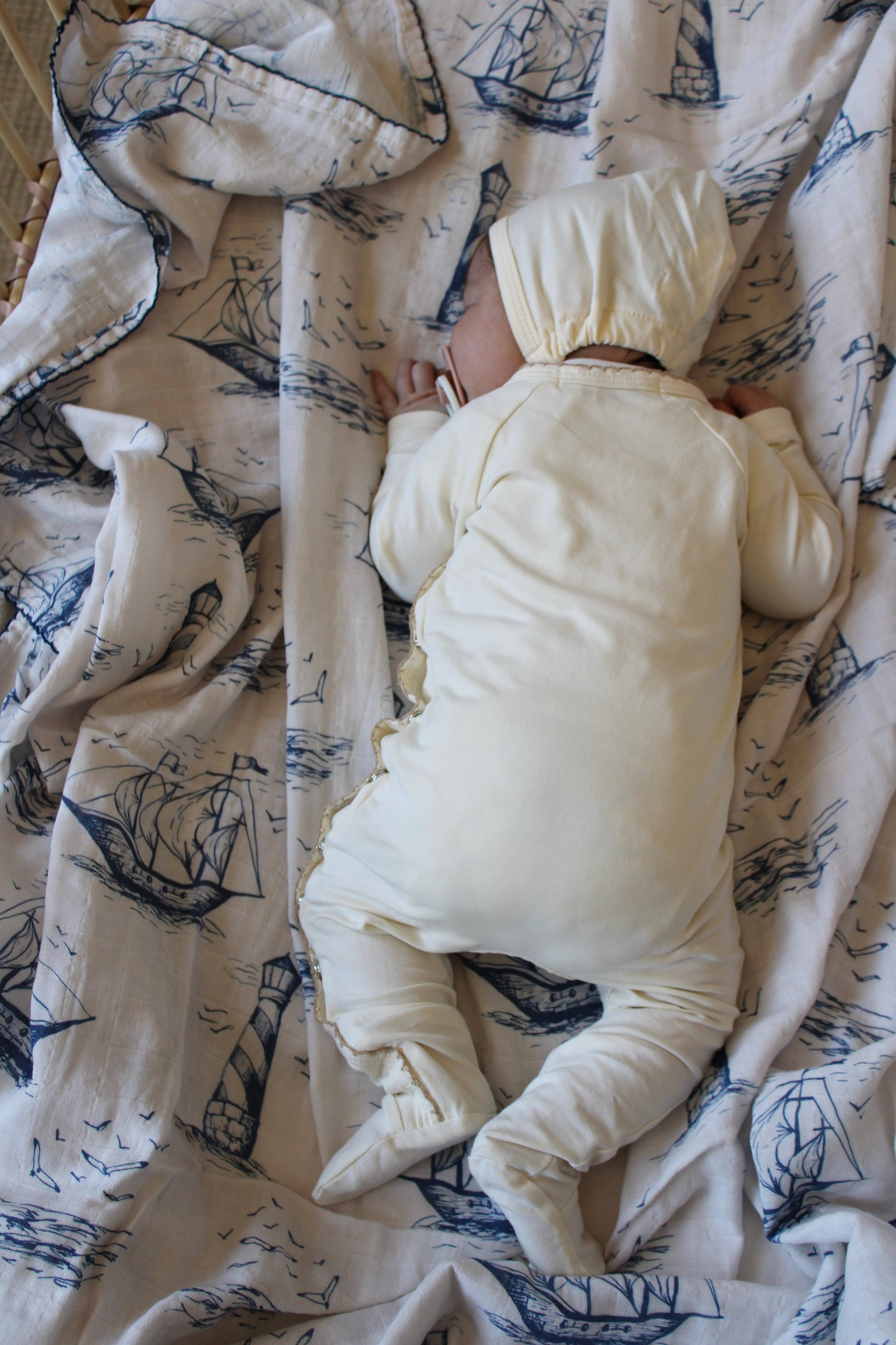 Nautical Sailor Dream Muslin Blanket