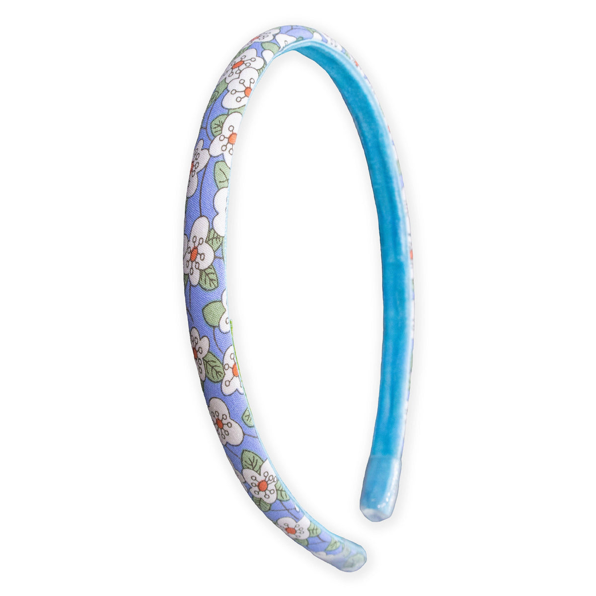 Thin Floral Headband - Light Blue