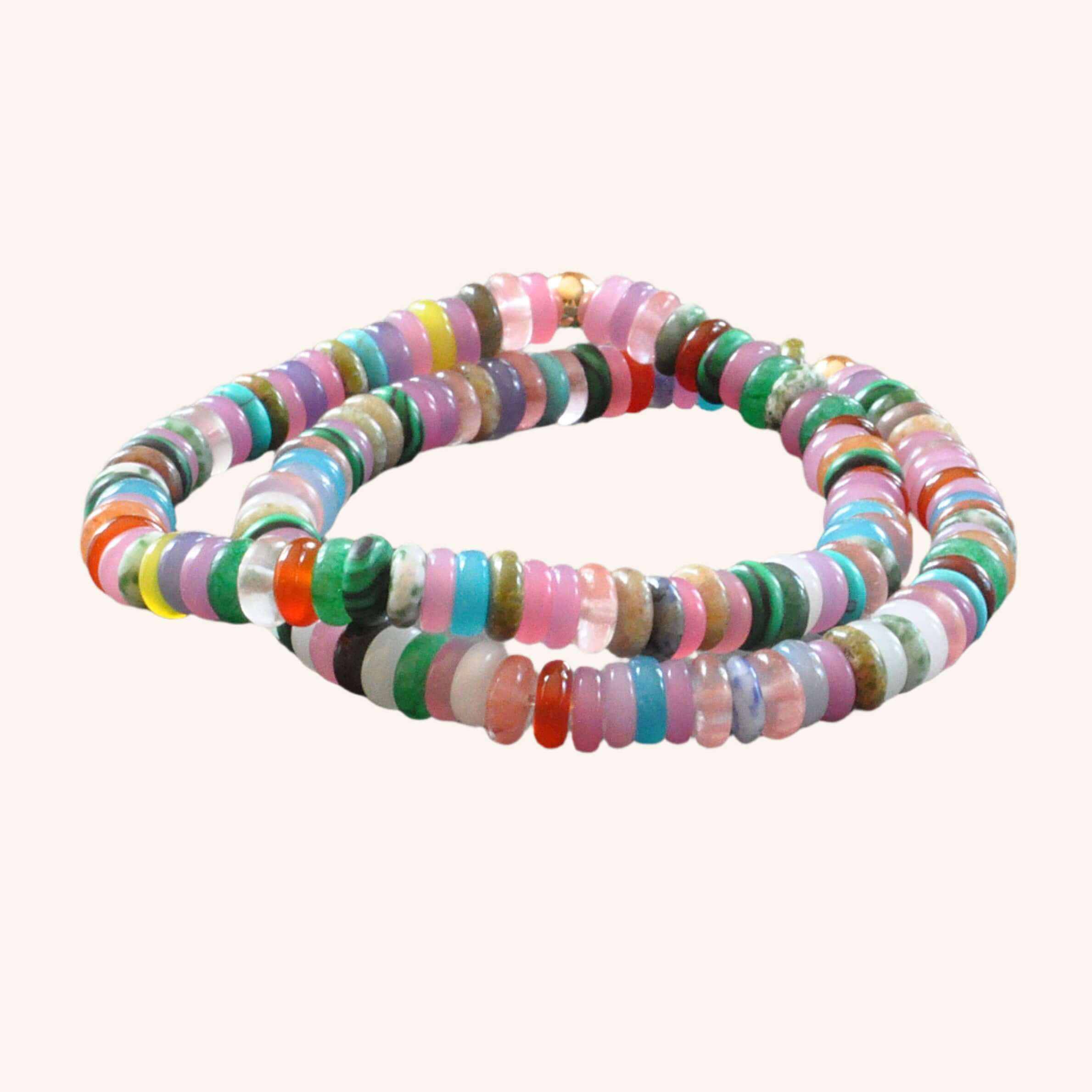 Candy Bead Gemstone Stretch Bracelet