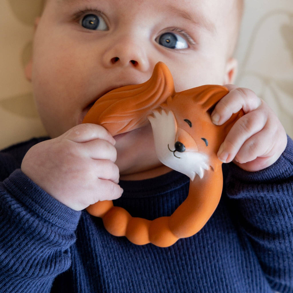 Natural rubber Teether Fox - Orange