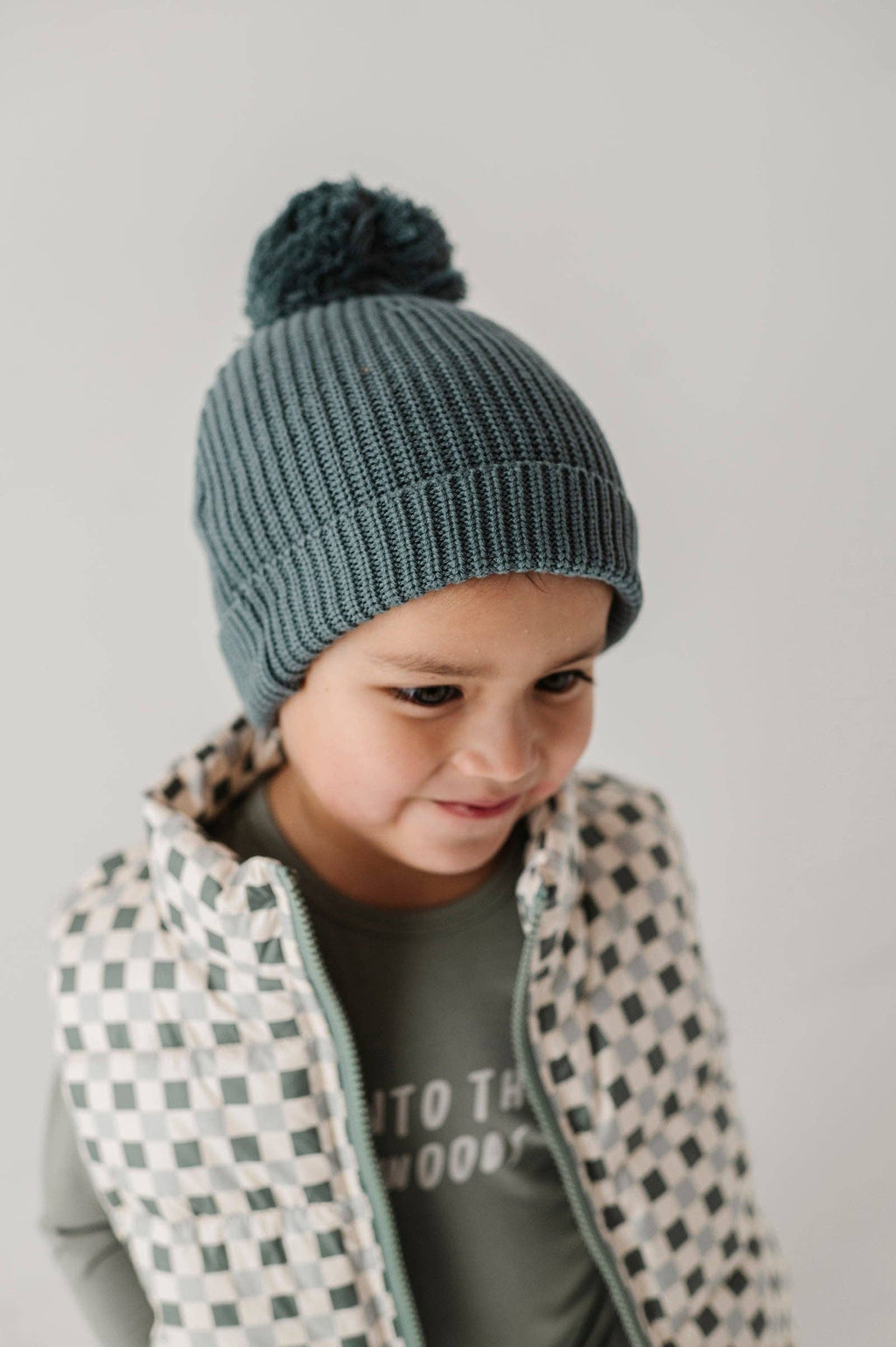 Knit Pom Hat - Deep Slate