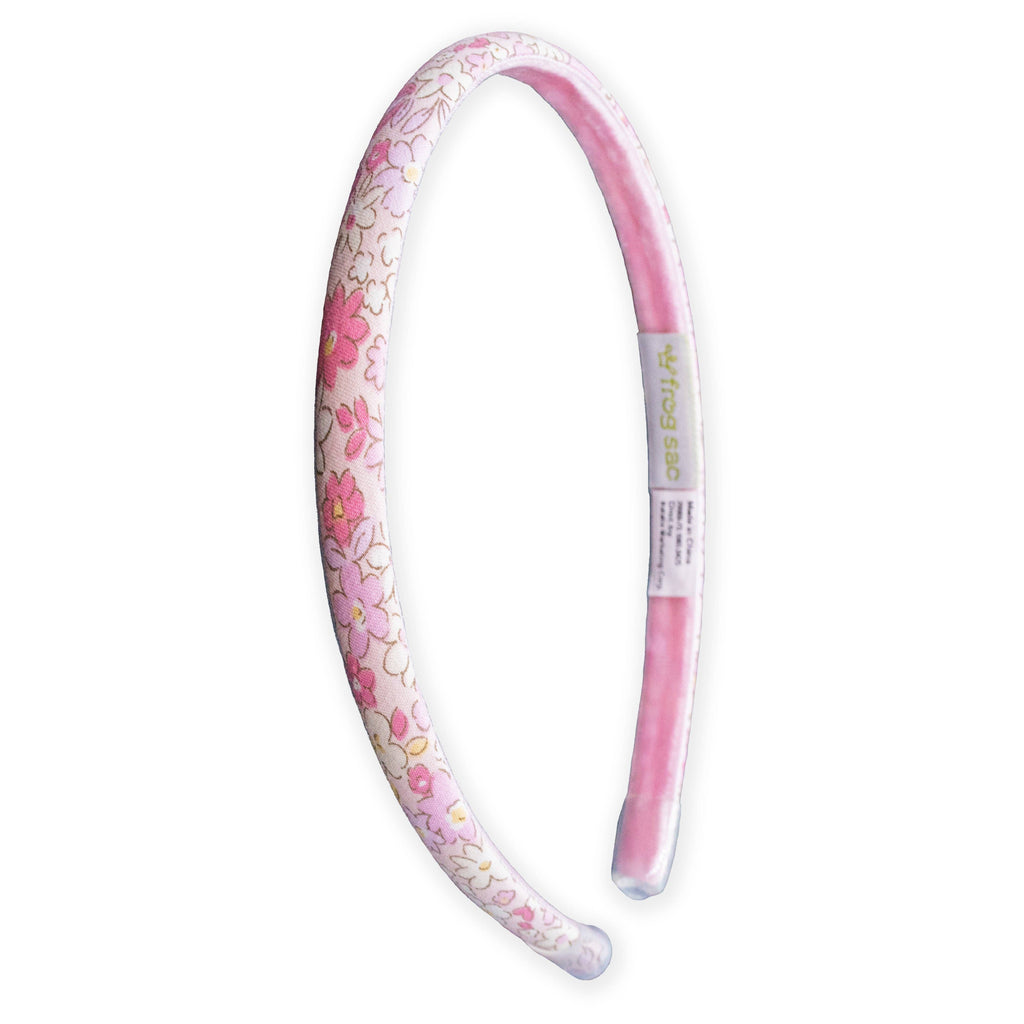 Thin Floral Headband - Peach