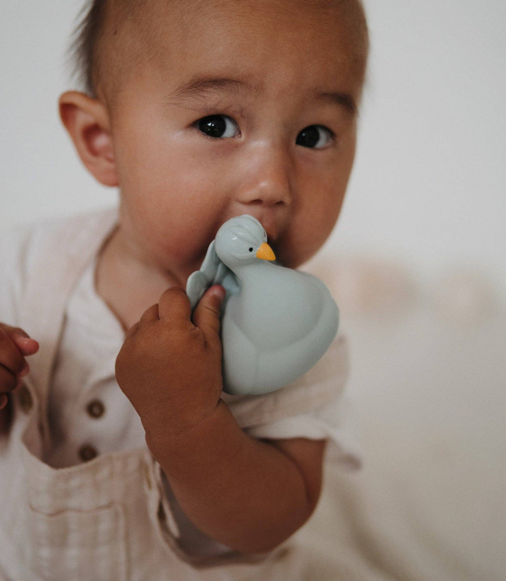 Natural rubber Bathtoy Peacock - Light Blue
