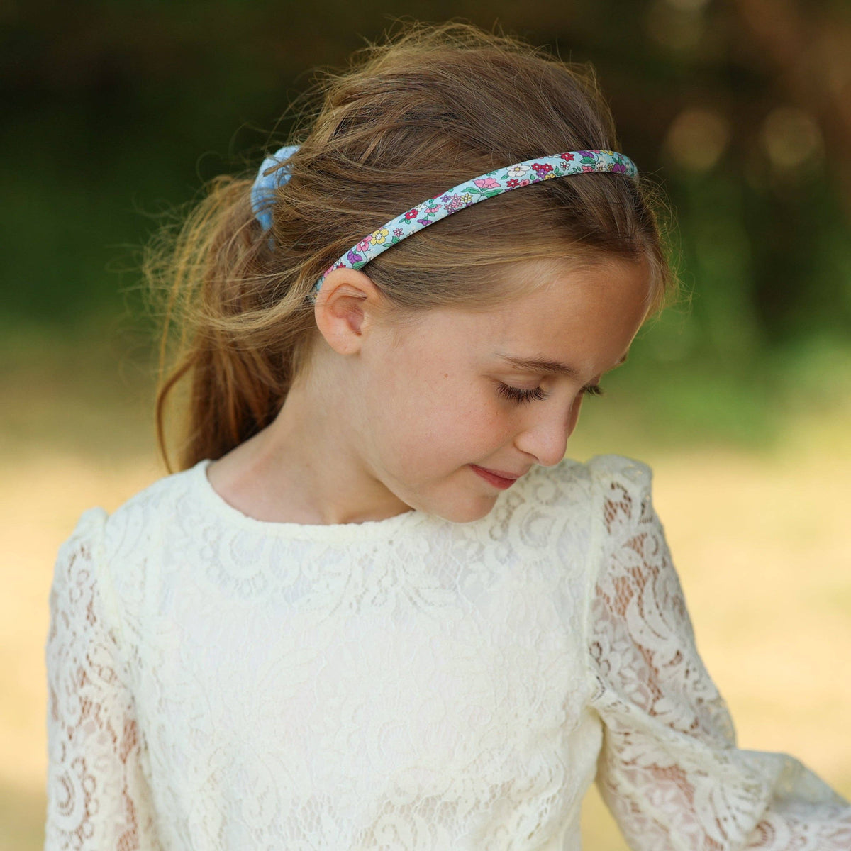 Thin Floral Headband - Purple