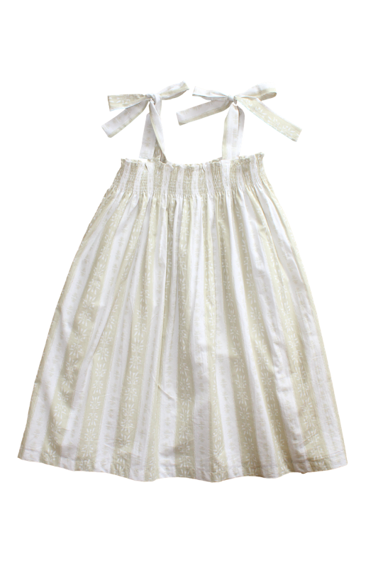 Smocked Dress in Vintage Stripe