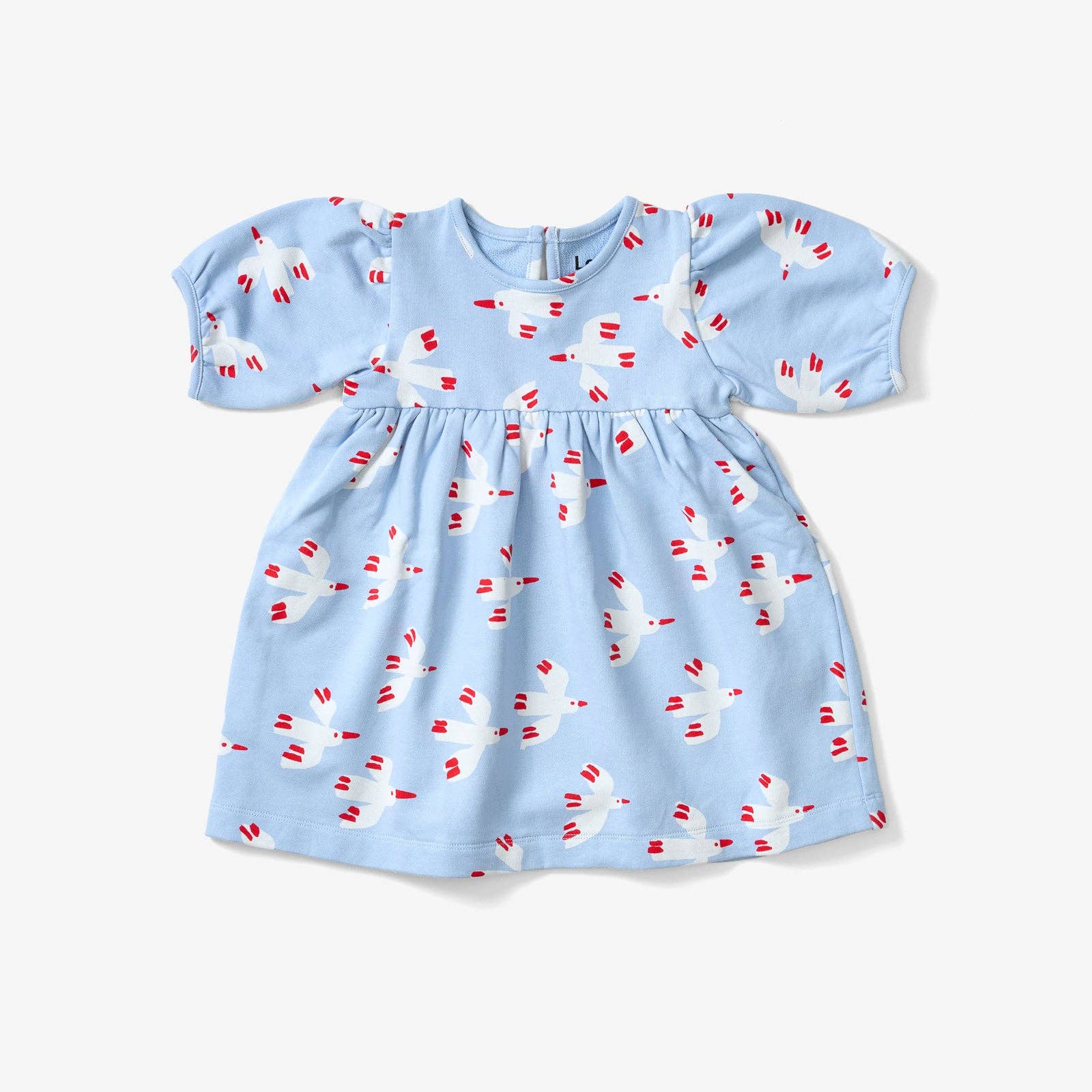 Balloon Sleeve Dress - Bird | Sky