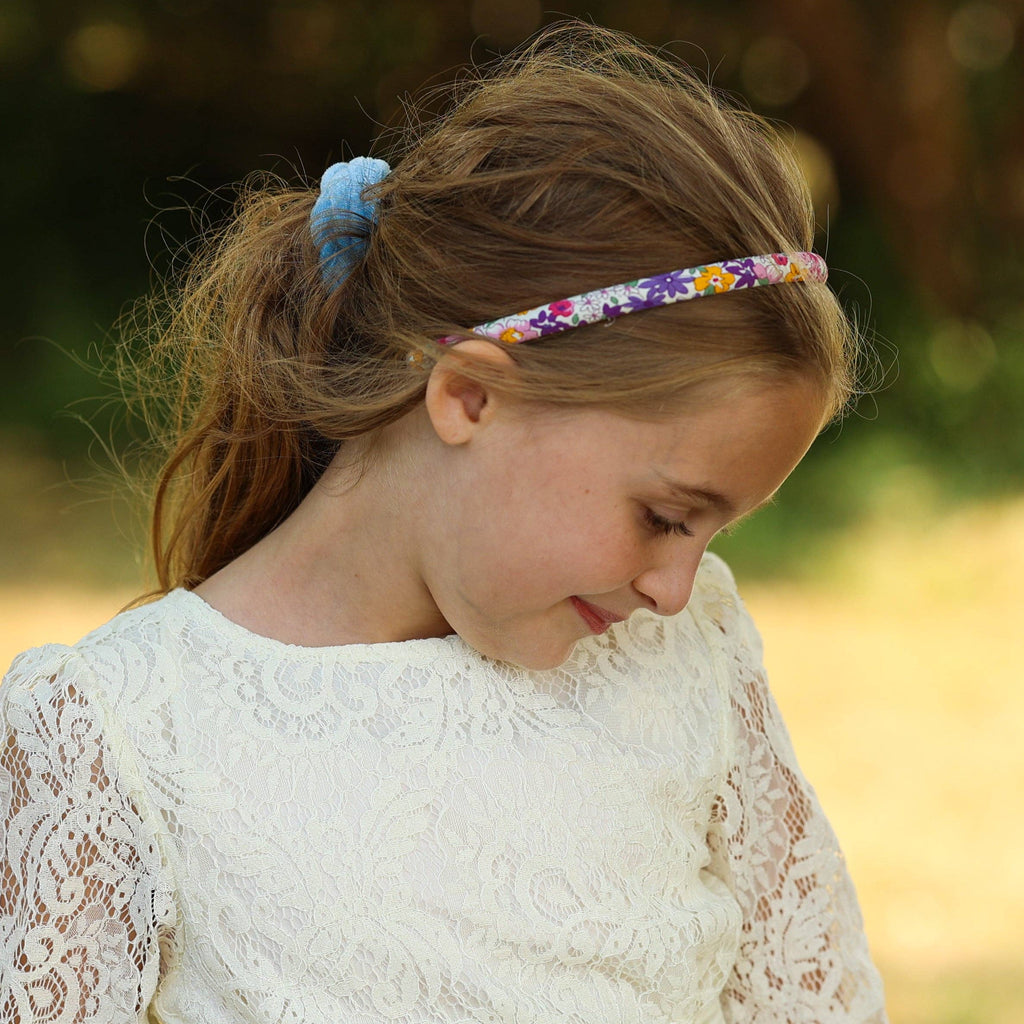 Thin Floral Headband - Purple