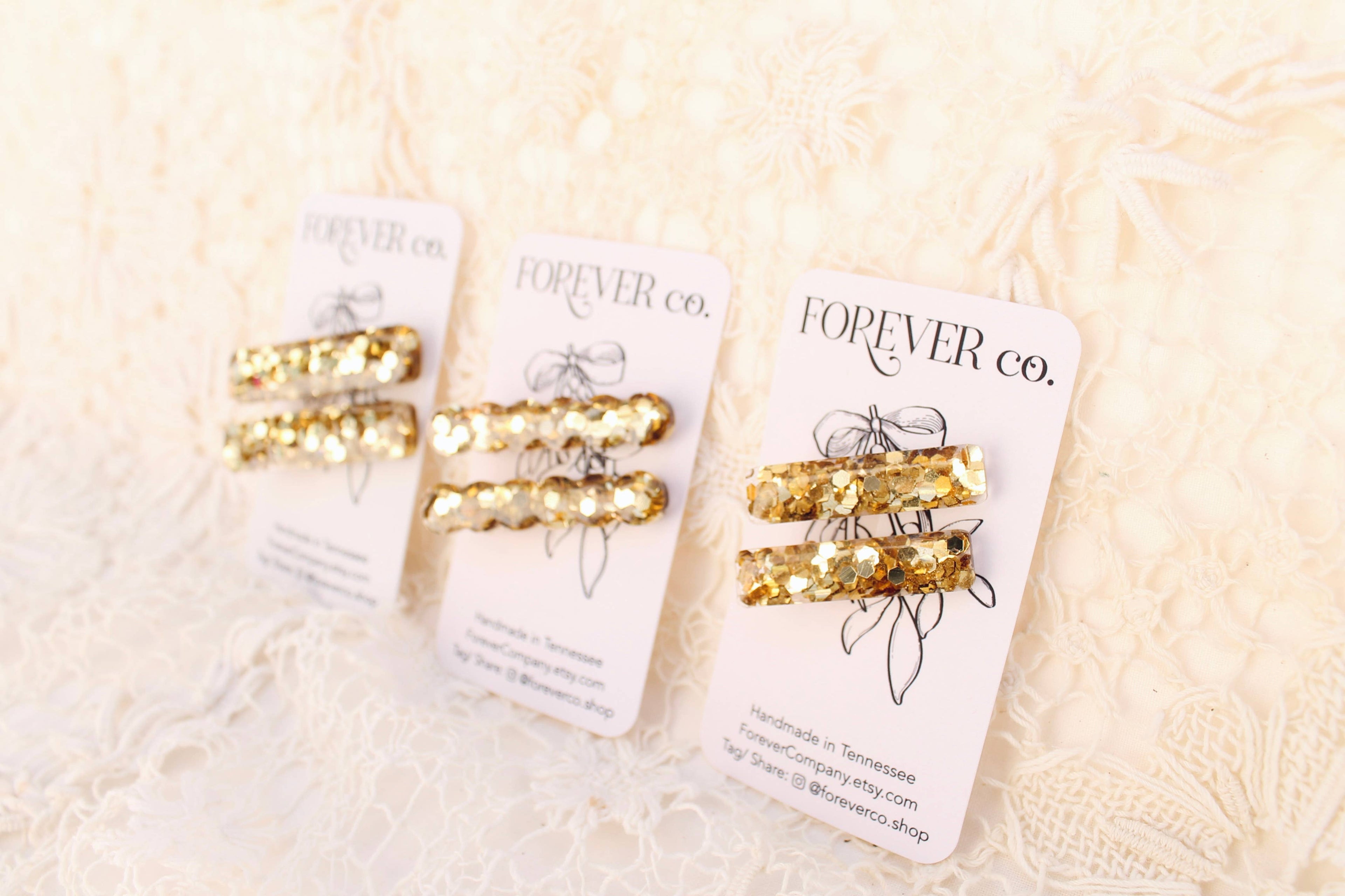 Mini Hair Clips - Gold