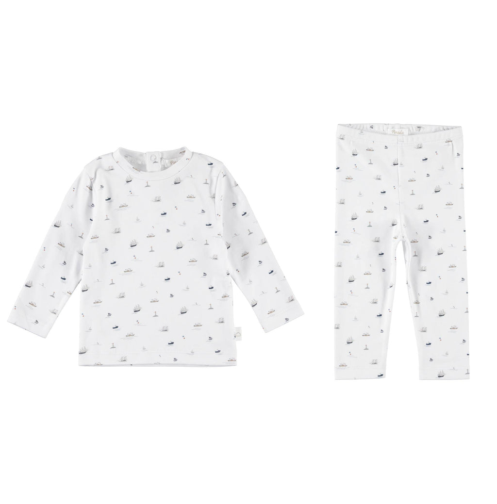 Pajamas Two Piece Set - Sailboats