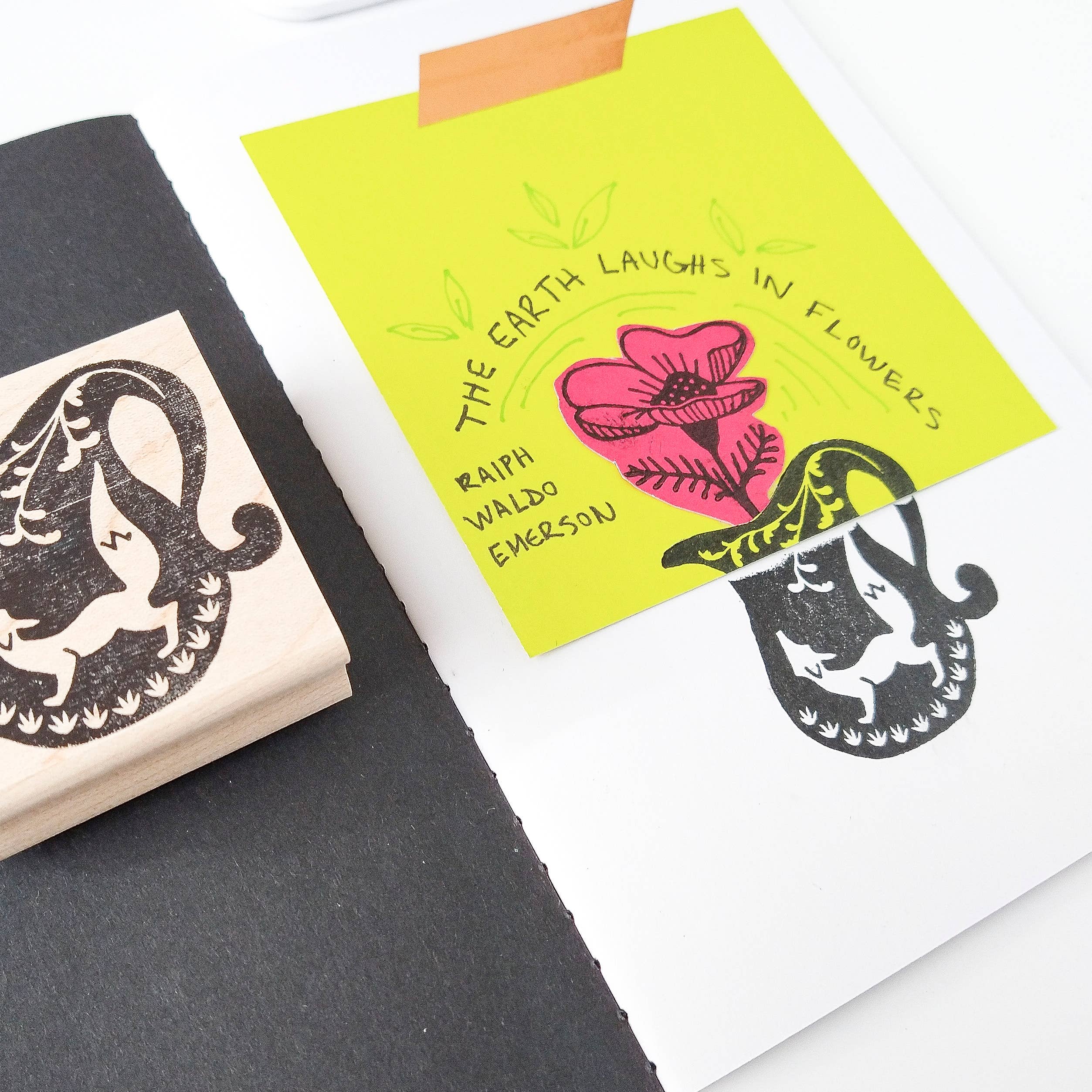 Floral Anemone Rubber Stamp