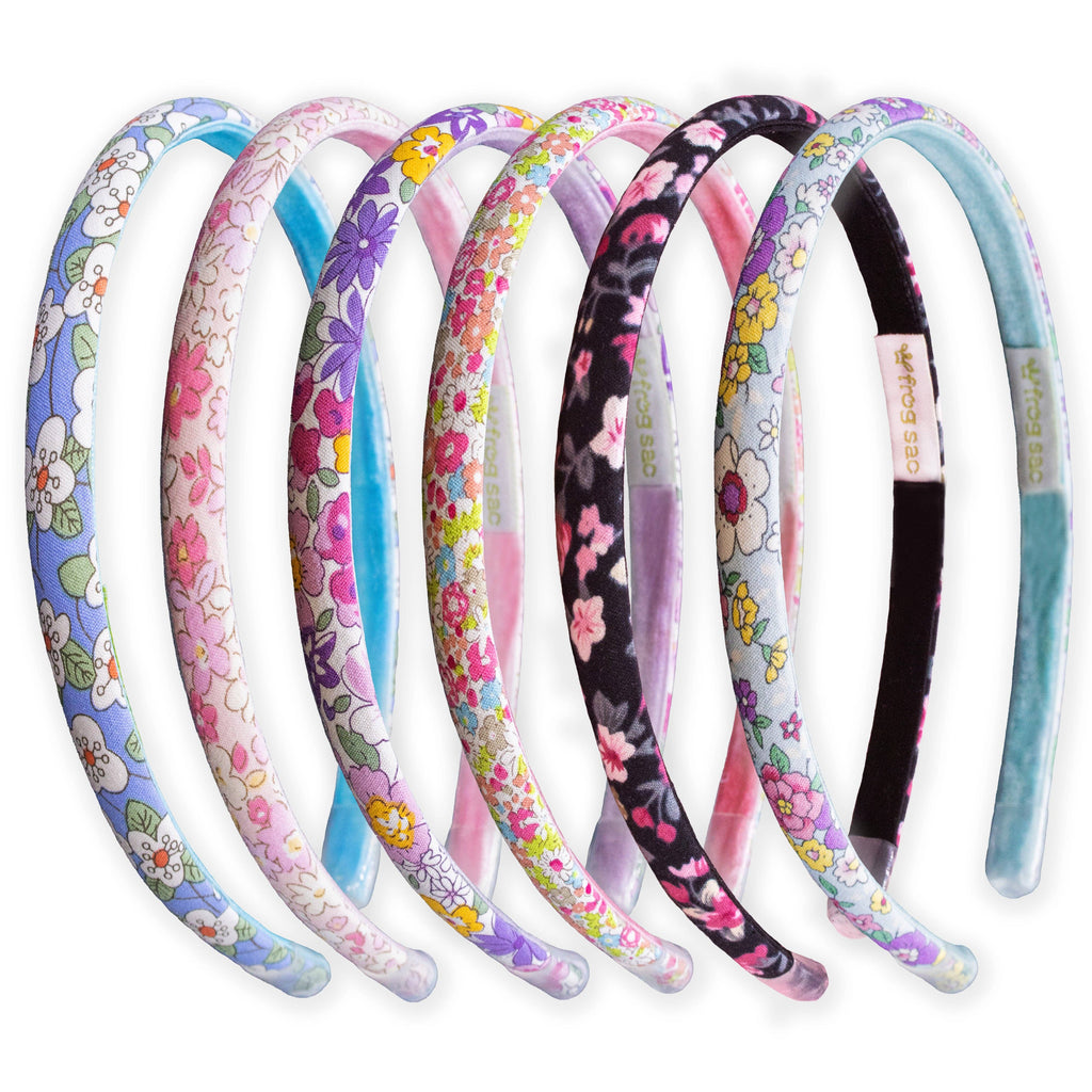 Thin Floral Headband - Aqua