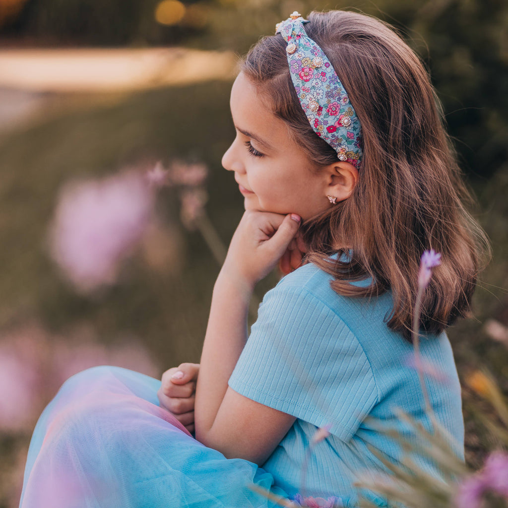 Knot Headband - Rhinestone Pearl | Floral
