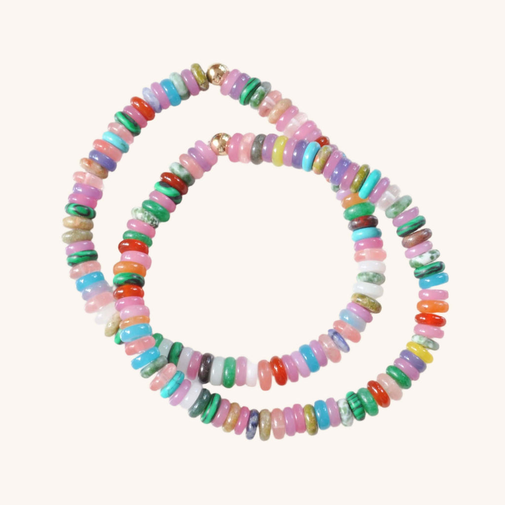 Candy Bead Gemstone Stretch Bracelet