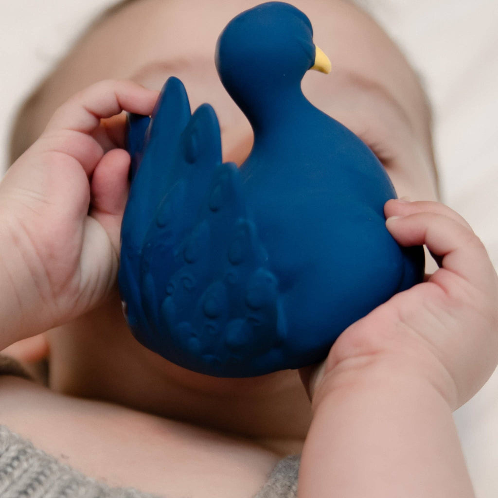 Natural rubber Bathtoy Peacock - Blue